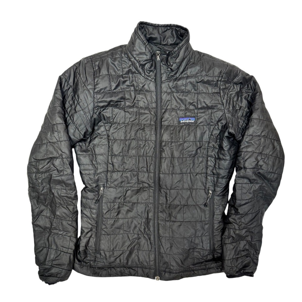 Patagonia Womens Nano Puff Jacket Black Full Zip Insulated Puffer Size Small